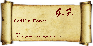 Grün Fanni névjegykártya
